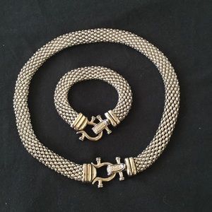 Necklace and bracelet set. (NWOT) Silver mesh.